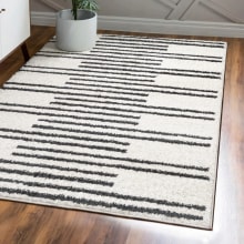 Moroccan Hype 5' x 8' Shag Polypropylene Moroccan & Tribal and Striped Indoor Area Rug