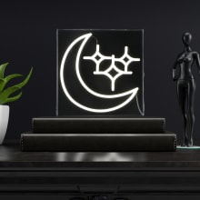 Starry Crescent 10" Tall LED Accent Specialty Lamp