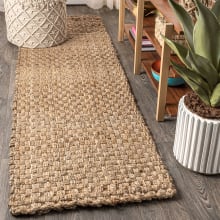 Natural Fiber 2-1/4' x 10' Jute Solid Indoor Runner