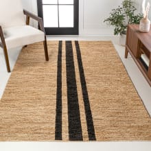 Natural Fiber 3' x 5' Jute Hand Woven Solid and Striped Indoor Rectangular Area Rug