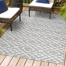 South Beach 4' x 6' Polypropylene Moroccan & Tribal and Trellis Indoor/Outdoor Area Rug