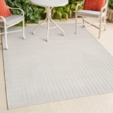 Scandinavian 3' x 5' Geometric and Striped Indoor/Outdoor Rectangular Area Rug with Thin Rug Pile