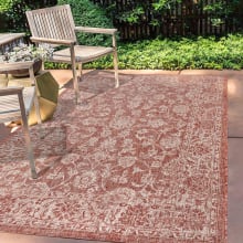 Santa Monica 7-3/4' x 10' Polypropylene Abstract, Border, Botanical, and Geometric Indoor/Outdoor Rectangular Area Rug