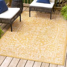 Santa Monica 4' x 6' Polypropylene Abstract, Border, and Geometric Indoor/Outdoor Rectangular Area Rug