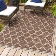 Santa Monica 5-1/4' x 7-1/2' Polypropylene Border, Geometric, and Trellis Indoor/Outdoor Rectangular Area Rug