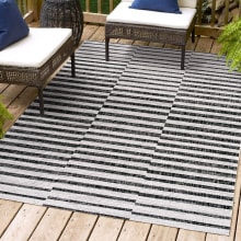 Santa Monica 7-3/4' x 10' Polypropylene Striped, Transitional Indoor / Outdoor Rectangle Area Rug