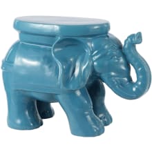 White Elephant 21" Wide Ceramic Accent Garden Stool