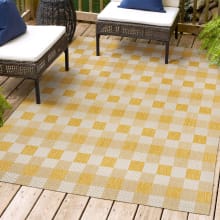 Tuscan Sun 4' x 6' Polypropylene Geometric and Plaid Indoor/Outdoor Area Rug