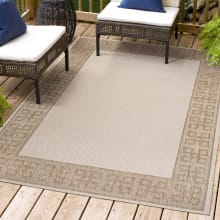 Tuscan Sun 3' x 5' Polypropylene Geometric and Solid Indoor/Outdoor Area Rug