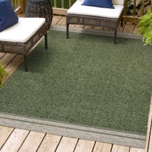 Tuscan Sun 3' x 5' Border and Solid Indoor/Outdoor Rectangular Area Rug