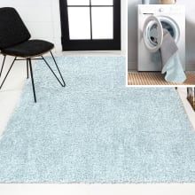 Washable 3' x 5' Shag Polyester Solid Indoor Rectangular Area Rug