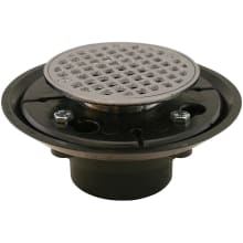 4" Wide Shower Drain with 2" ABS Spud