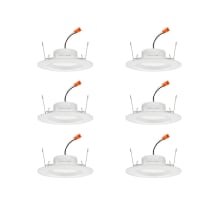 Pack of (6) RetroBasics 5"/6" Switchable White LED Baffle Recessed Trims
