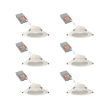 Contractor Select Wafer 6" Wide Switchable CCT Adjustable Lumen Integrated LED Canless Baffle Recessed Trim - Pack of 6
