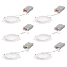 Pack of (6) - Contractor Select 6" Wide Selectable White LED Recessed Wafer Light - Airtight
