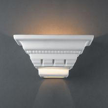 Single Light Small Crown Molding 10.5" Interior Wall Sconce Rated for Damp Locations from the Ceramic Collection