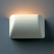 Single Light 7.75" Small Scoop Interior Down Light Wall Sconce Rated for Wet Locations from the Ceramic Collection