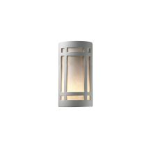 Two Light 12.5" Large ADA Craftsman Window Interior Wall Sconce Rated for Damp Locations from the Ceramic Collection