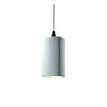 Single Light 10.25" Interior Rectangle Pendant with Perforations Rated for Damp Locations from the Ceramic Collection