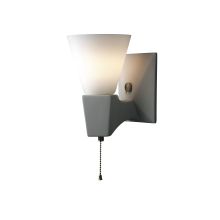 Single Light 8" Interior Geo Rectangular Single Arm Wall Sconce Rated for Damp Locations from the Ceramic Collection