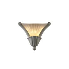 Single Light 12.5" Curved Cone Wall Sconce Rated for Damp Locations from the Ceramic Collection