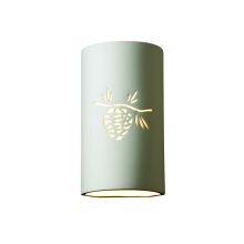 Single Light 13.75" Outdoor Large Sun Dagger Cylinder Wall Sconce with Cutouts Rated for Wet Locations from the Ceramic Collection