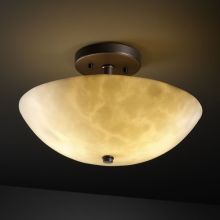 14" Round 2 Light Semi-Flush Mount Ceiling Fixture with Resin Bowl from the Clouds Collection