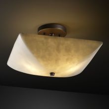 14" Square 2 Light Semi-Flush Ceiling Fixture with Resin Bowl from the Clouds Collection