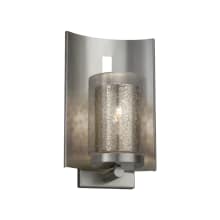 Fusion Single Light 12-3/4" High Outdoor Wall Sconce with Mercury Artisan Glass Shade