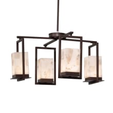 Laguna 4 Light 25" Wide Integrated LED Chandelier with Shaved Alabaster Stone Shades