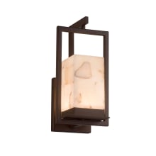 Laguna Single Light 12-1/4" Tall Integrated LED Outdoor Wall Sconce with Shaved Alabaster Stone Shade