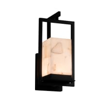 Laguna Single Light 12-1/4" Tall Integrated LED Outdoor Wall Sconce with Shaved Alabaster Stone Shade