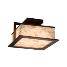 Laguna Single Light 12" Wide Integrated LED Semi-Flush Square Ceiling Fixture with Shaved Alabaster Stone Shade