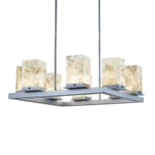 Laguna 8 Light 25" Wide LED Outdoor Chandelier - with Alabaster Rock Shades