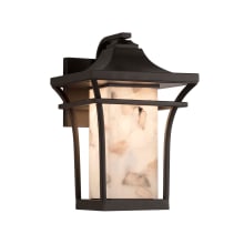 Summit Single Light 12-3/4" Tall Integrated LED Outdoor Wall Sconce with Shaved Alabaster Stone Shade