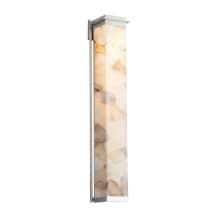 Alabaster Rocks! Single Light 48" Tall 3000K LED Outdoor Wall Sconce with Shaved Alabaster Rocks Cast Into Resin Rectangular Shade