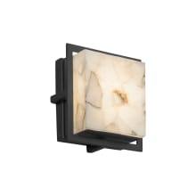 Alabaster Rocks Single Light 6-1/2" High Integrated 3000K LED Outdoor Wall Sconce with Shaved Alabaster Rock Cast Resin Shade - ADA Compliant