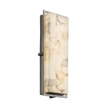 Alabaster Rocks Single Light 18" High Integrated 3000K LED Outdoor Wall Sconce with Shaved Alabaster Rock Cast Resin Shade - ADA Compliant
