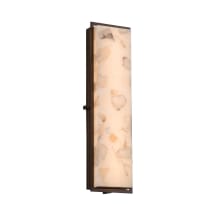 Avalon Single Light 24" Tall Integrated LED Outdoor Wall Sconce with Shaved Alabaster Stone Shade