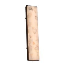 Alabaster Rocks! Single Light 36" Tall 3000K LED Outdoor Wall Sconce with Shaved Alabaster Rocks Cast Into Resin Rectangular Shade