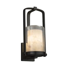 Alabaster Rocks Single Light 12-1/2" High Outdoor Wall Sconce with Shaved Alabaster Rock Cast Resin Shade