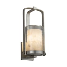 Alabaster Rocks Single Light 12-1/2" High Outdoor Wall Sconce with Shaved Alabaster Rock Cast Resin Shade