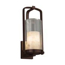 Alabaster Rocks Single Light 16-1/2" High Outdoor Wall Sconce with Shaved Alabaster Rock Cast Resin Shade
