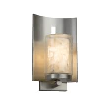 Alabaster Rocks Single Light 12-3/4" High Outdoor Wall Sconce with Shaved Alabaster Rock Cast Resin Shade