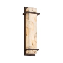 Monolith Single Light 20" Tall Integrated LED Outdoor Wall Sconce with Shaved Alabaster Stone Shade