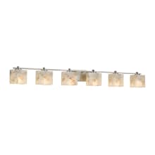 Union 6 Light 50-1/2" Wide Integrated LED Vanity Light with Rectangular Alabaster Rock Shades