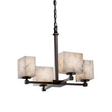 Alabaster Rocks! 20" Tetra 4 Light Shaded LED Chandelier