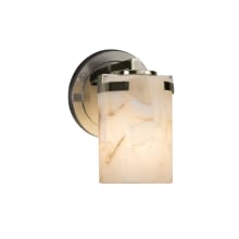 Alabaster Rocks Single Light 5" Wide Integrated 3000K LED Bathroom Sconce with Shaved Alabaster Rock Cast Resin Shade