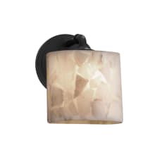 Alabaster Rocks! 9" Tall Bathroom Sconce with Oval Shade