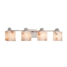 Ardent 4 Light 35" Wide Integrated LED Vanity Light with Shaved Alabaster Rock Oval Shades